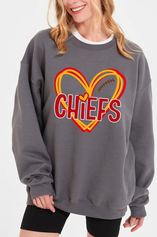 Chiefs Heart Graphic Sweatshirt grey