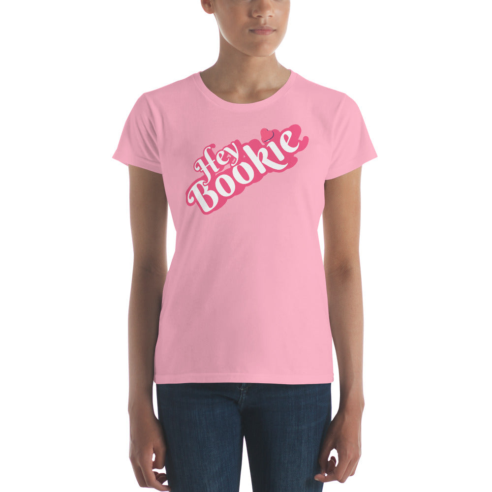 pink "Hey Bookie" happy fun preshrunk short sleeve tee t-shirt 100% cotton