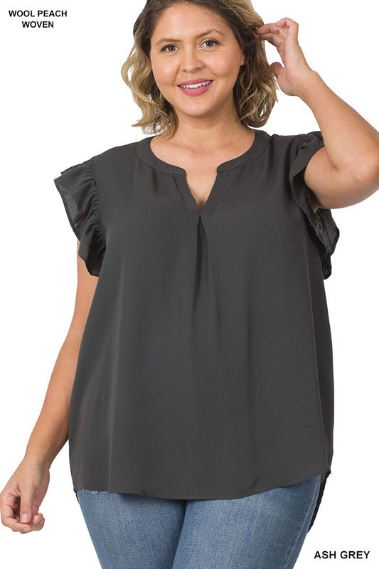 blouse, top, shirt, plus size, thin, woven wool, summer, trip, vacation, hot weather, casual, work outfit, work attire, mom life