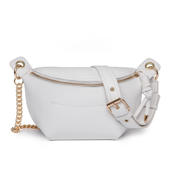 white fanny pack sling bag
