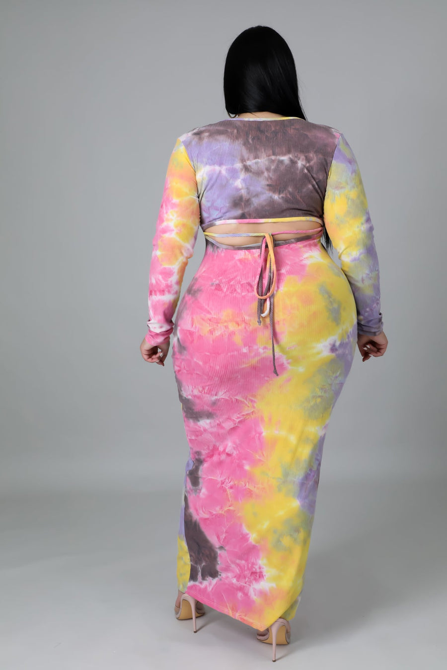 maxi, dress, plus size, tie dye, ribbed