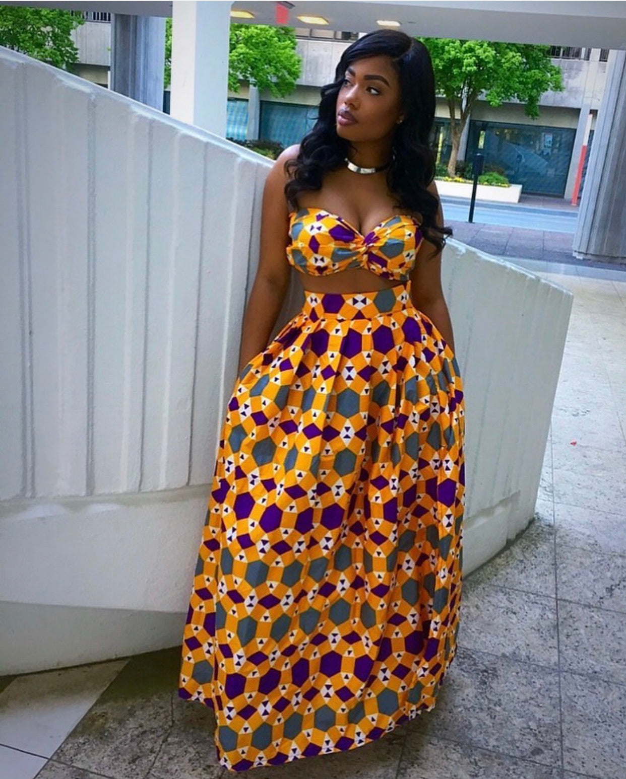 Orange Nigerian maxi set