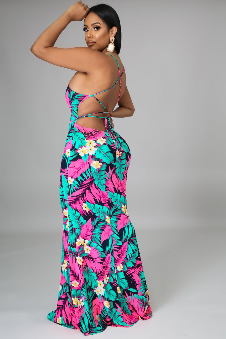 Tropical maxi dress