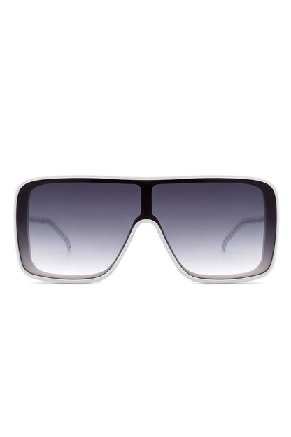 These Square Fashion Flat Top Oversize Retro Sunglasses feature a classic design that is sure to complement any look. With their large frame and sturdy construction, you can enjoy the sun in style. white shades, all white party, chic sunglasses