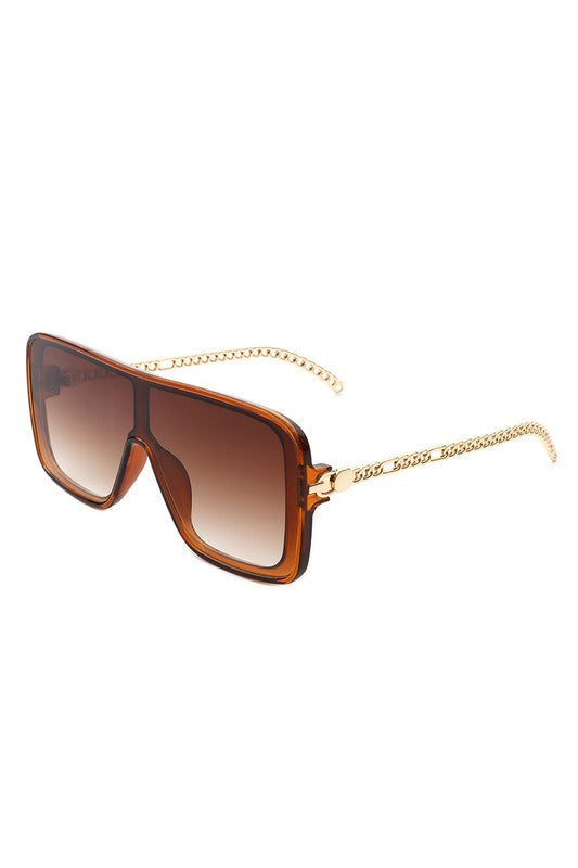 These Square Fashion Flat Top Oversize Retro Sunglasses feature a classic design that is sure to complement any look. With their large frame and sturdy construction, you can enjoy the sun in style. brown shades