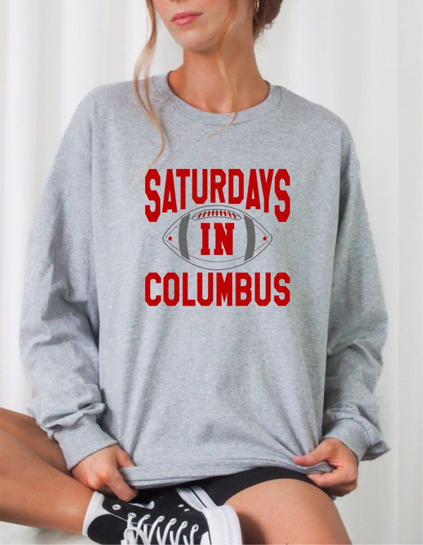 Saturdays in Columbus Football Cozy Crewneck