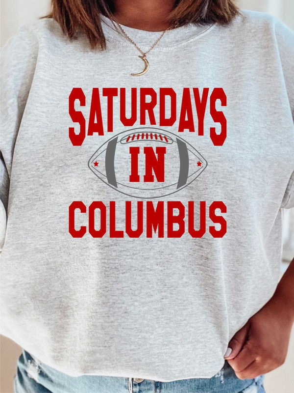 Saturdays in Columbus Football Cozy Crewneck