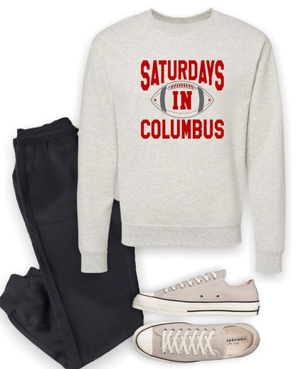 Saturdays in Columbus Football Cozy Crewneck