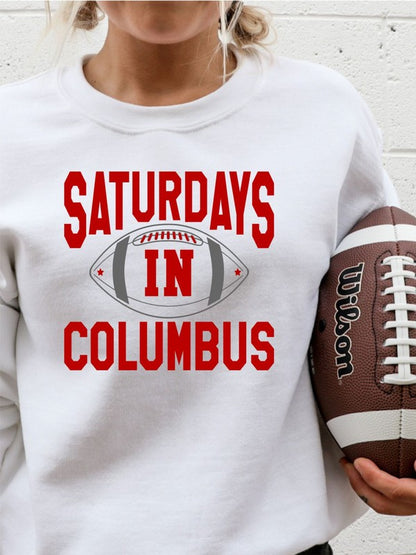 Saturdays in Columbus Football Cozy Crewneck