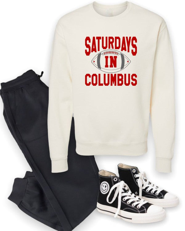 Saturdays in Columbus Football Cozy Crewneck