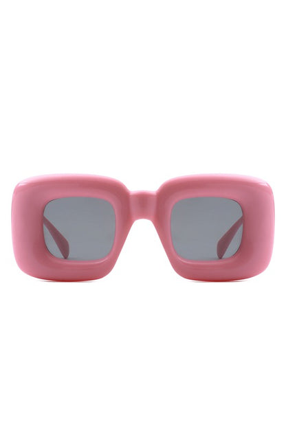 These Square Irregular Chic Chunky Fashion Sunglasses are sure to update your look this season. Sleek and stylish, they provide protection and shade from the sun's harsh rays. Their innovative design is perfect for adding a fashionable touch to any ensemble. pink sahdes, barbie style idea, pink fashion inspiration