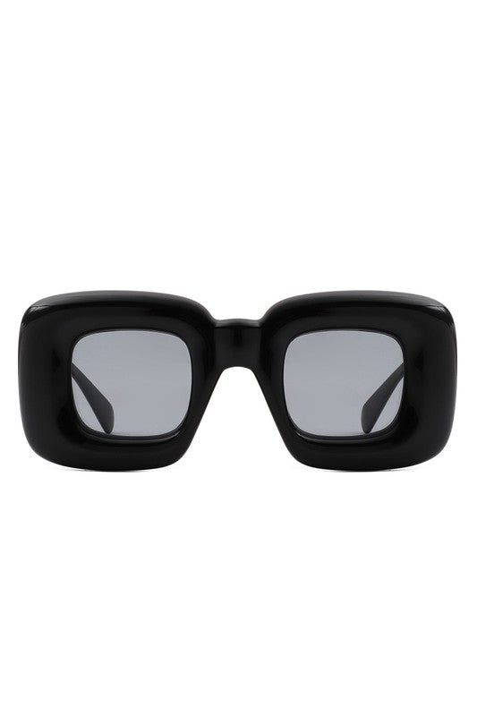 These Square Irregular Chic Chunky Fashion Sunglasses are sure to update your look this season. Sleek and stylish, they provide protection and shade from the sun's harsh rays. Their innovative design is perfect for adding a fashionable touch to any ensemble. black shades couture chic stylish