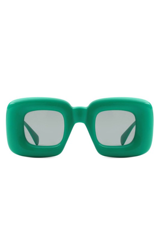 These Square Irregular Chic Chunky Fashion Sunglasses are sure to update your look this season. Sleek and stylish, they provide protection and shade from the sun's harsh rays. Their innovative design is perfect for adding a fashionable touch to any ensemble. green shades