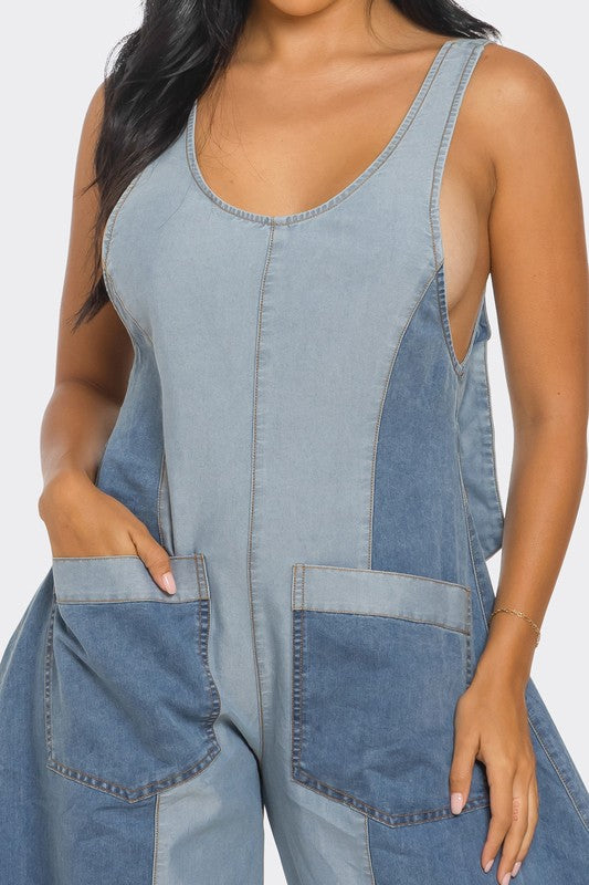 Denim Patchwork Harlem Jumpsuit