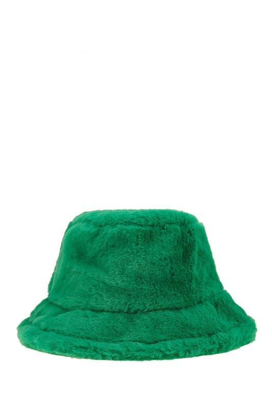 Solid Color Fur Bucket Hat