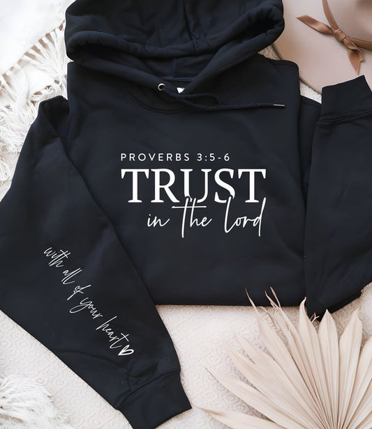Trust in The Lord Proverbs 3: 5-6  black
