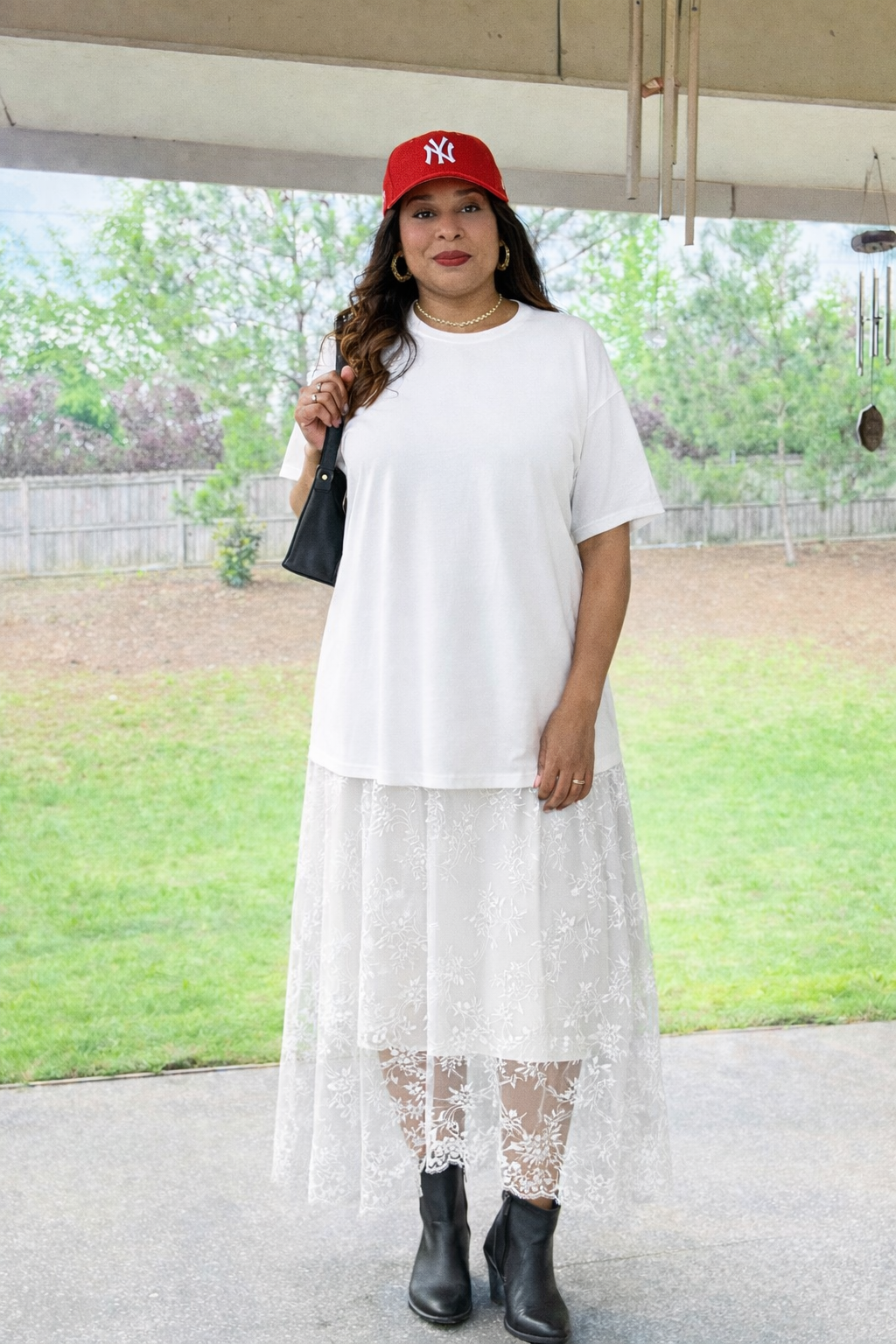 Solid Lace Patchwork Short Sleeve Maxi Dress