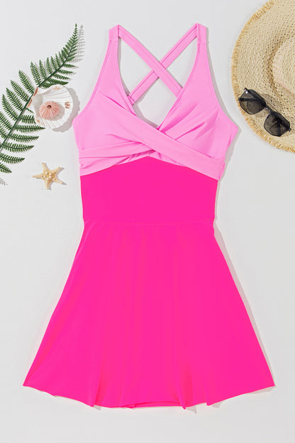 Crisscross V-Neck One-Piece Swimwear