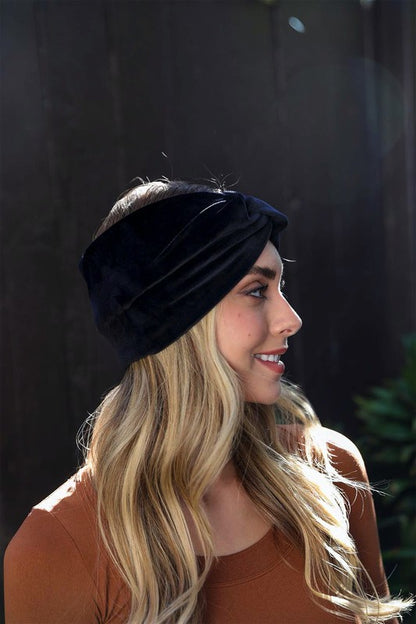 Super Soft Twisted Velvet Headbands black