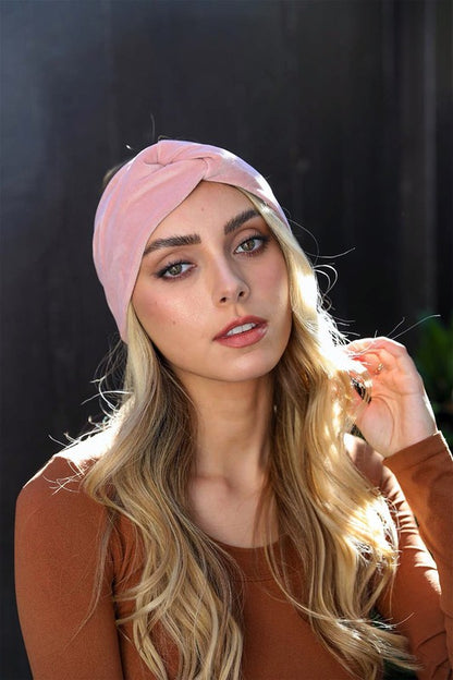 Super Soft Twisted Velvet Headbands pink