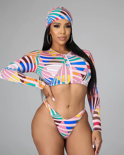 Horizon of stripes swim set