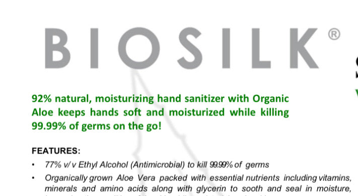 Biosilk moisturizing hand sanitizer