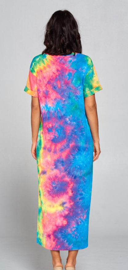 Tie dye t-shirt dress