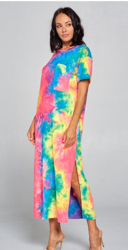 Tie dye t-shirt dress