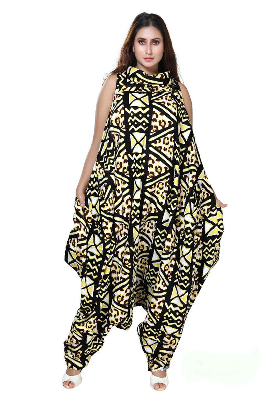african print, black history month, jumpsuit, boutique clothing, chic, couture, plus size, dress This Authentic African Couture Convertible Jumpsuit turns into a faboulous dress when you unzip the bottom.  One of the best sellers that fits upto 3X+.  100% African Wax Fabric.
